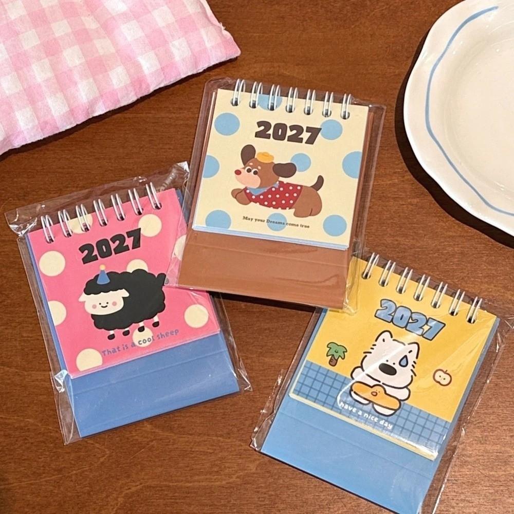 Paper Material 2027 Mini Desk Calendar Portable Design Desktop Calendar Desktop Accessory