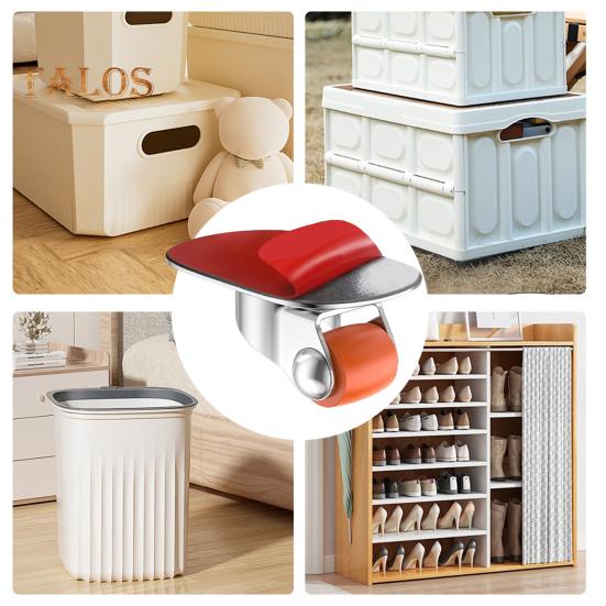 20 шт. самоклеящихся роликовых колес, грузоподъемность 30 фунтов, поворот на 360 градусов, плавное вращение, универсальные роликовые колеса