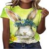 Летний топ с круглым вырезом и принтом 3D кролика, модные повседневные женские футболки с короткими рукавами