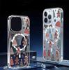 Магнитный прозрачный чехол с рождественским мишкой для iPhone 15/16/17 Pro Max - Защита по всей поверхности