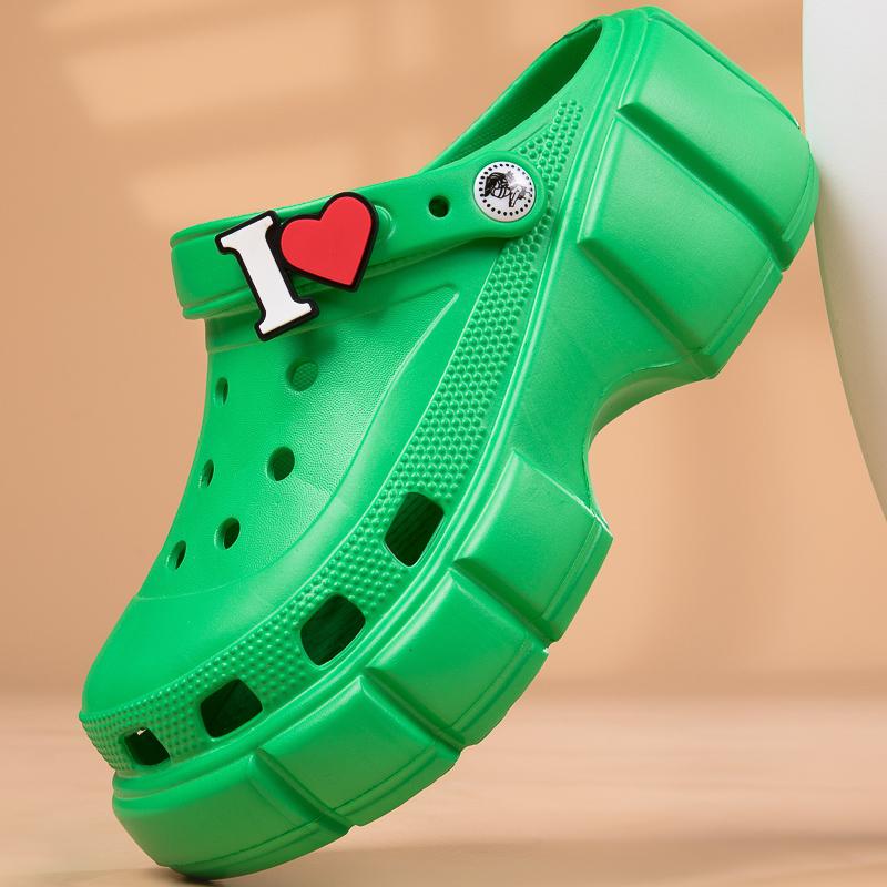 Летние женские увеличивающие высоту модные нескользящие женские сандалии из ПВХ высотой 4 см