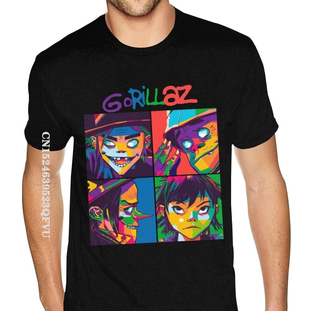 Качественные футболки Gorillaz, футболки мужские, большие размеры, черные футболки для фитнеса, обтягивающие, обычные футболки, горячая распродажа, хлопковые мужские футболки