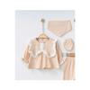 Комплект из 5 предметов для новорожденных 0–3 месяцев цвета бежево-бежевого цвета с фестончатым узором Hospital Release для девочек