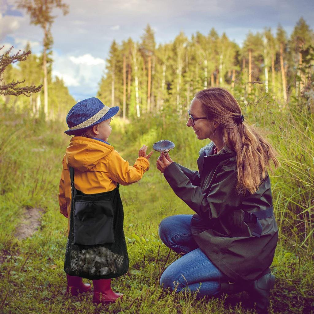 Сумка для сбора грибов Сетчатая сумка для сбора грибов с регулируемым ремнем Портативный складной мешочек для сбора Охота Хранение