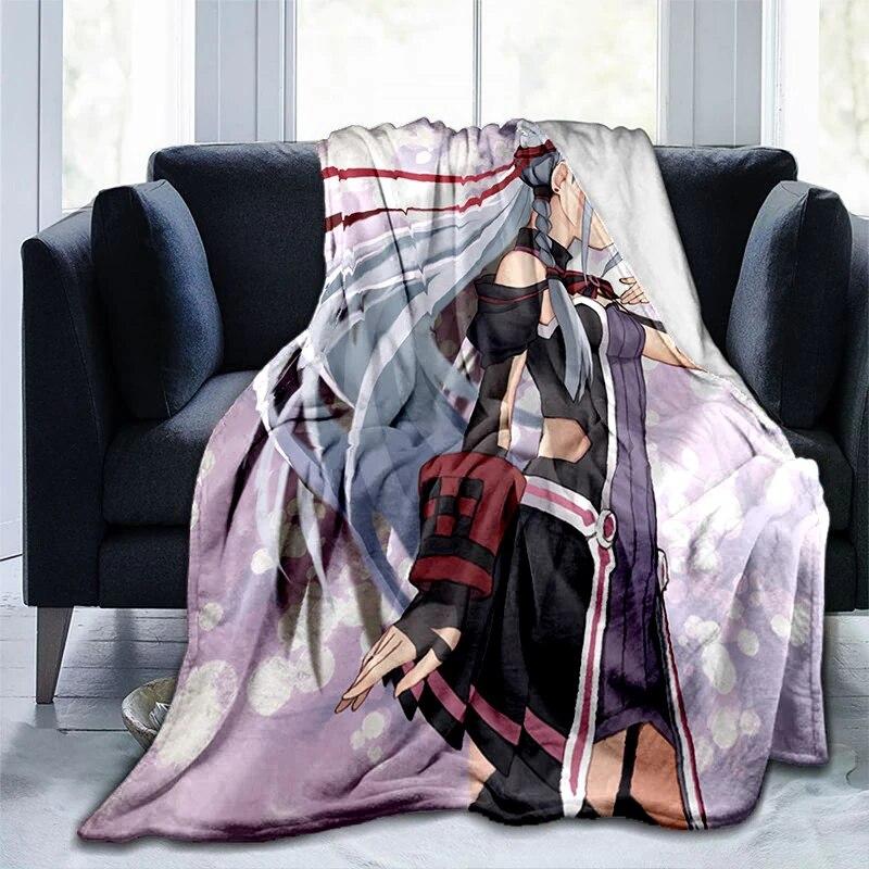 Популярное аниме SAO Sword Art Online, аниме, современное одеяло Gedruckt Bettdecke Geschenk, фланелевые мягкие плюшевые одеяла для дивана-кровати