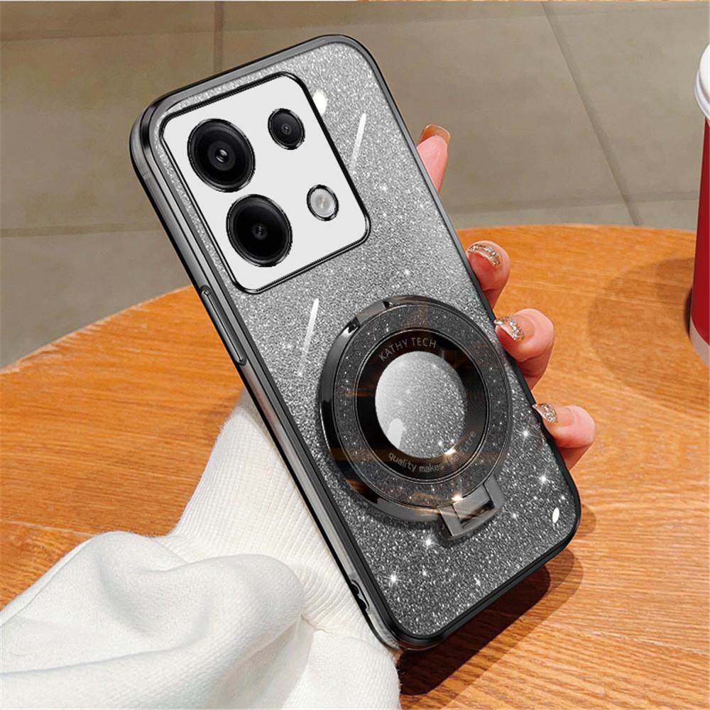 Note14 Роскошный чехол-подставка с блестящим гальваническим покрытием для Xiaomi Redmi Note 14 Pro Plus Note 13 14C 13C 14T POCO X7 X6 C65 Мягкий чехол