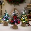 With LED Light Desktop Tree Ornaments 20cm Artificial Christmas Pine Tree Children Gifts