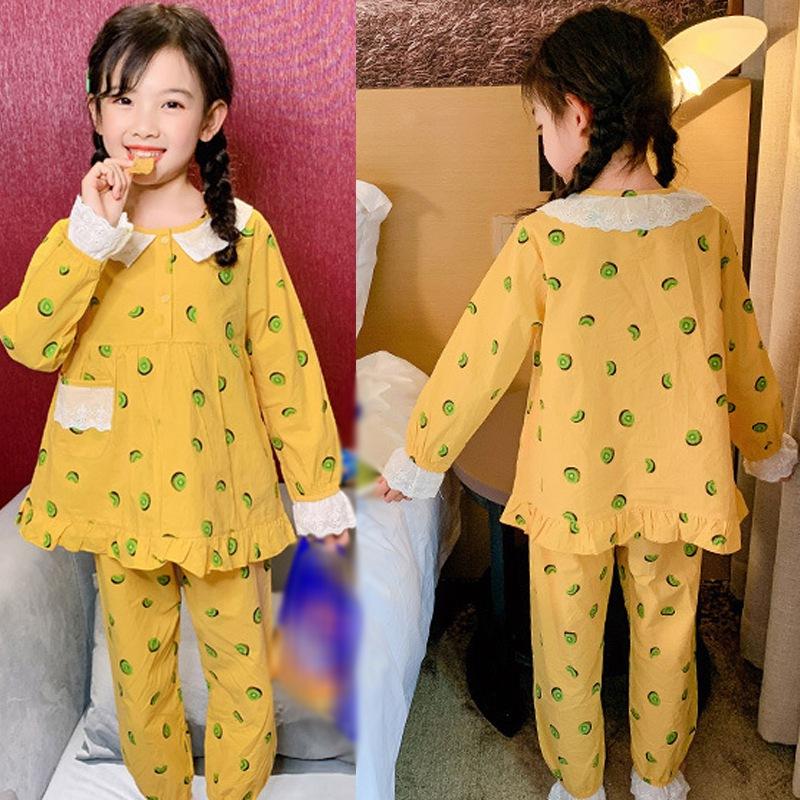 Пижамный комплект для девочек, детская ночная рубашка, одежда для девочек с длинными рукавами, одежда для сна