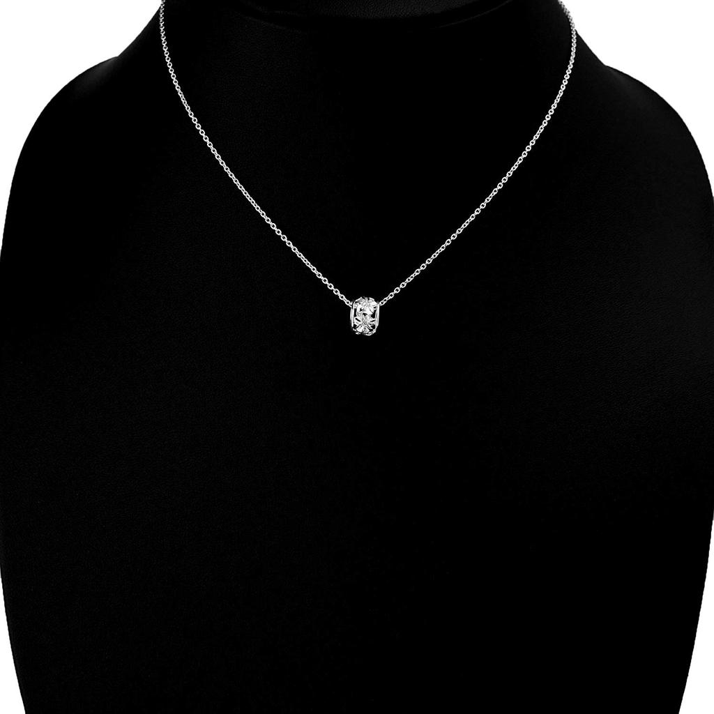 Гавайские украшения ожерелье с подвеской в виде бочки плюмерии, серебро 925 пробы [Leilani] (с цепью)