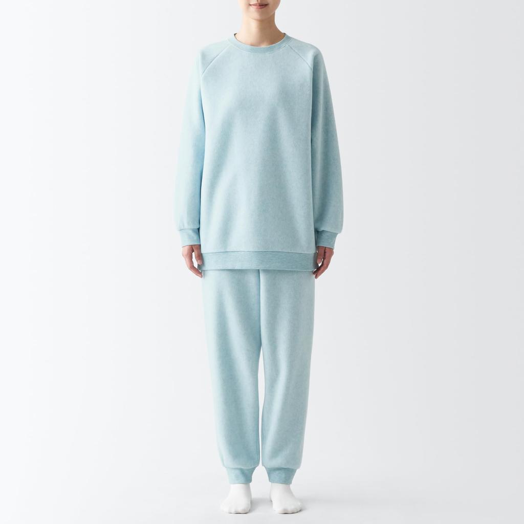 MUJI Комплект комнатных вещей из гладкого флиса FD1J7A3A Бледно-зеленый S Женский Женский