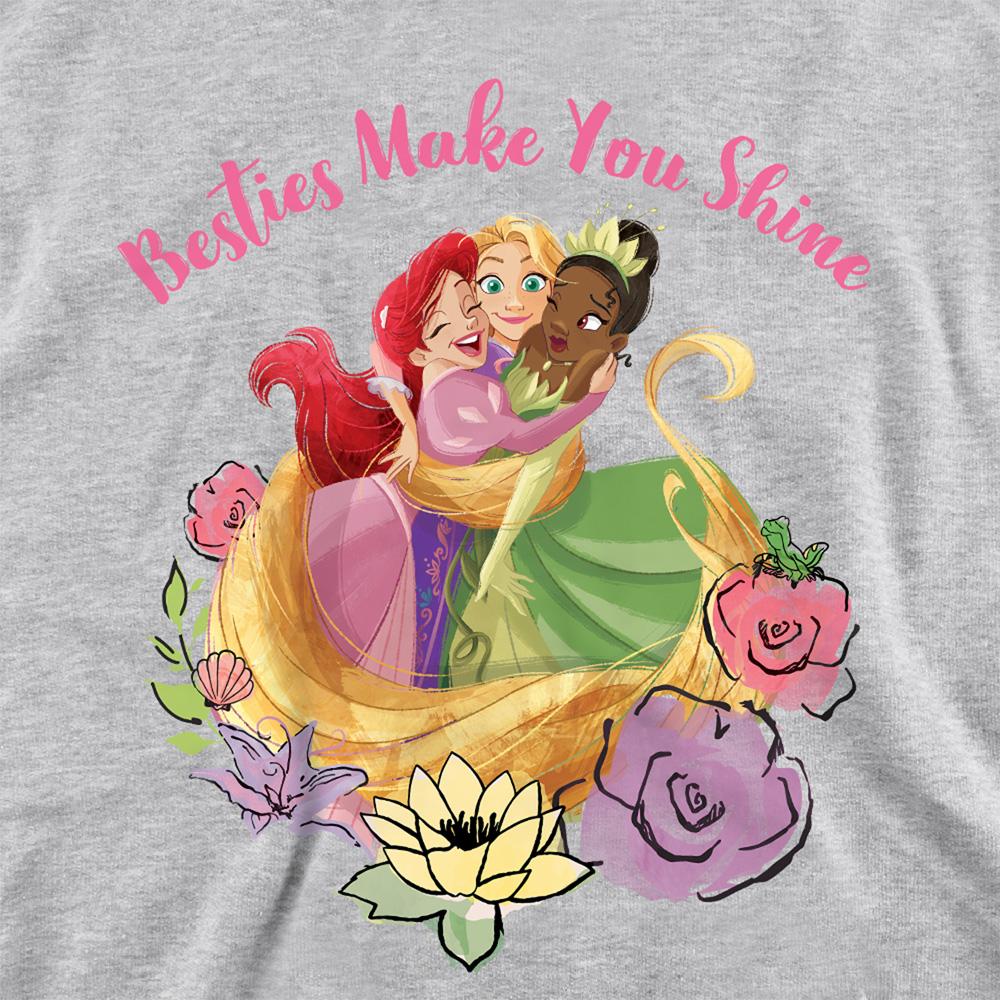 Disney Princess Childrens/Kids Besties Shine Ariel Rapunzel Tiana Heather Hoodie
