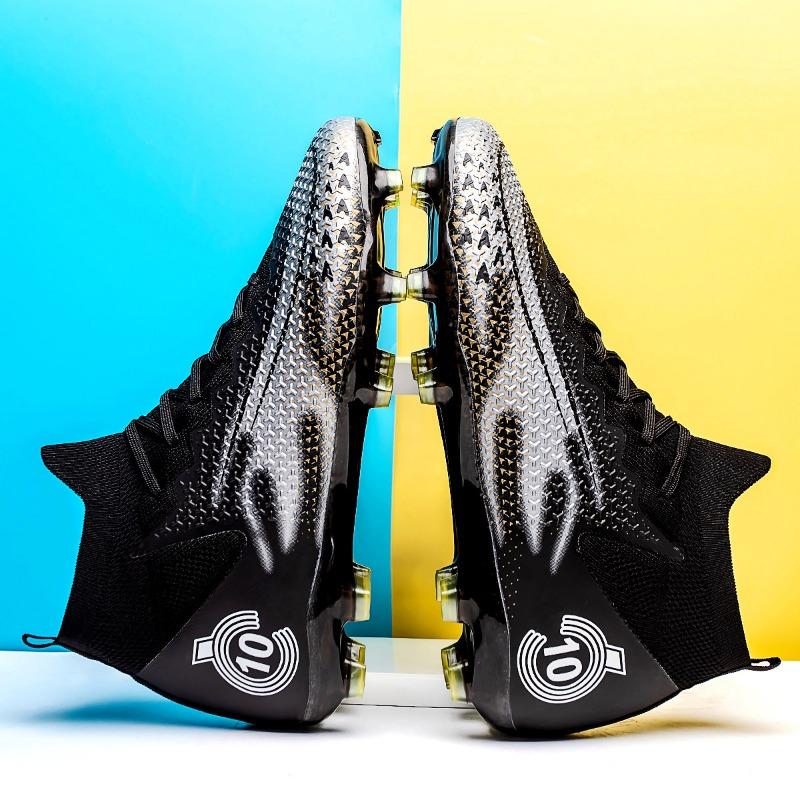 Унисекс модные уличные спортивные футбольные бутсы с высоким берцем кожаные футбольные бутсы для детей