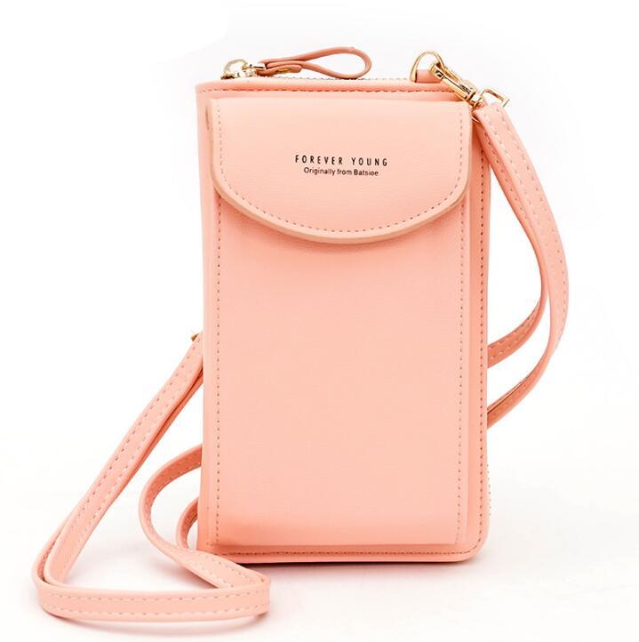 Women Crossbody Phone Bag Small Shoulder Purse Clutch Leather Zipper Handbag Card Holder