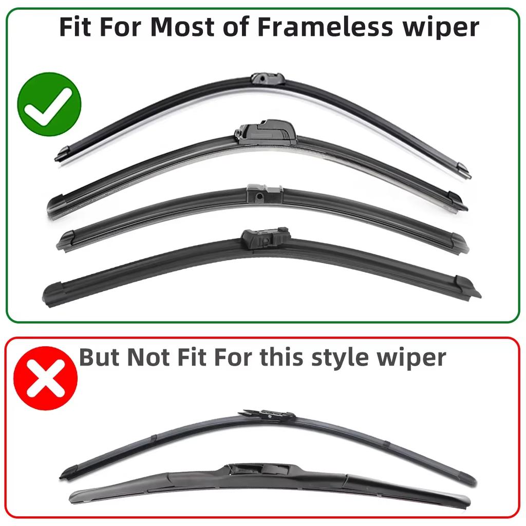 1pc Universal 6mm Boneless Rubber Scraper 14" 16" 18" 19" 20" 22" 24" 26" 28" 30" 32" Car Windshield Natural Rubber Car Parts Wipers Blades 3