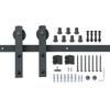 8FT Sliding Barn Door Hardware Kit, 330LBS Loading Heavy Duty Barn Door Track Kit for Single Door, Fit 3.7-4.3FT Wide and 1.3"-1.8" Thick Door Panel,