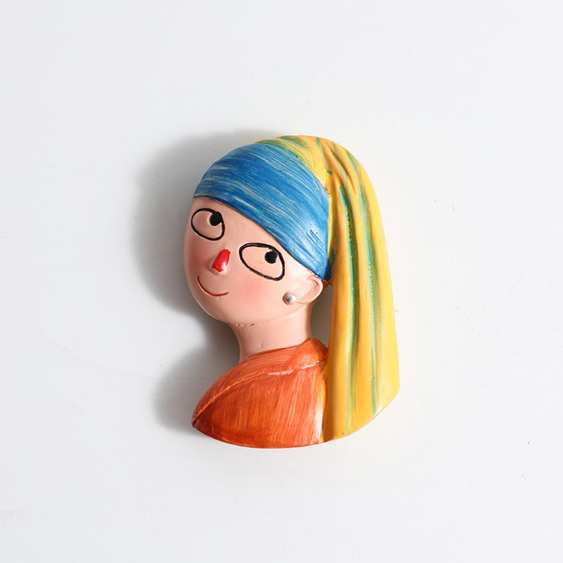 Магнитная паста для холодильника, украшение, 3D магнитный магнит на холодильник, мультфильм Ван Гог, Мона Лиза, испанская девушка, сувениры для туристов со всего мира