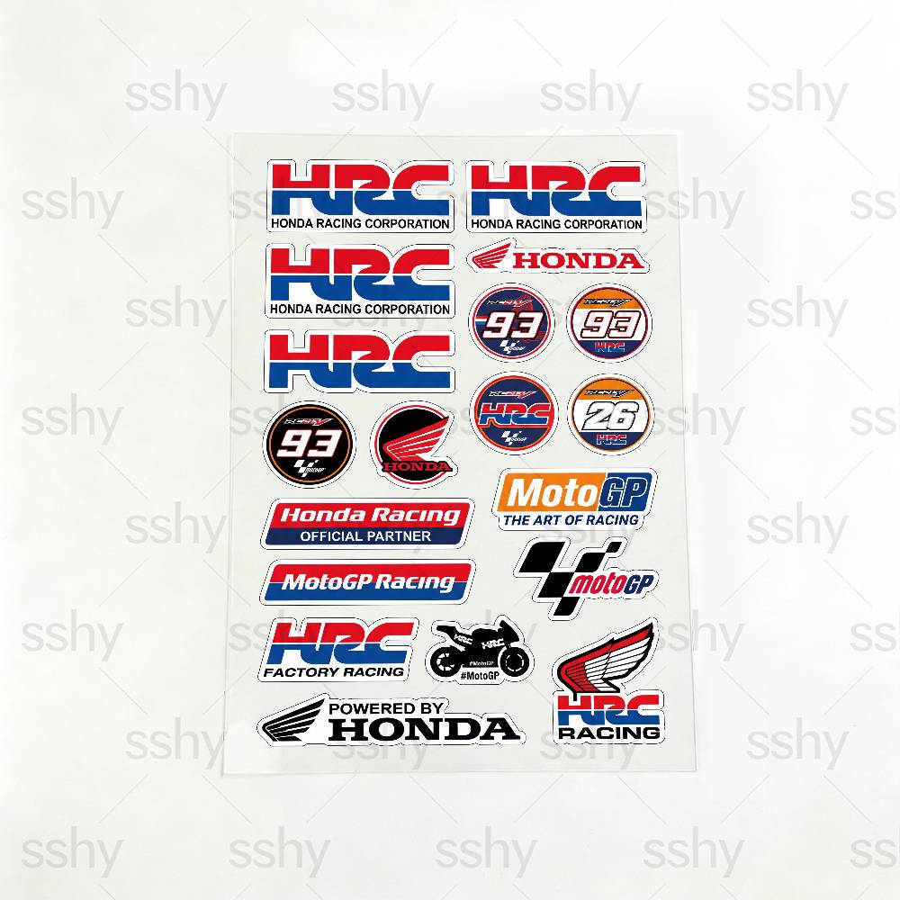 FOR HONDA HRC H WING Waterproof Reflective Motorbike Stickers Easy Peel Removable Decals for Motorcycle CarOW3