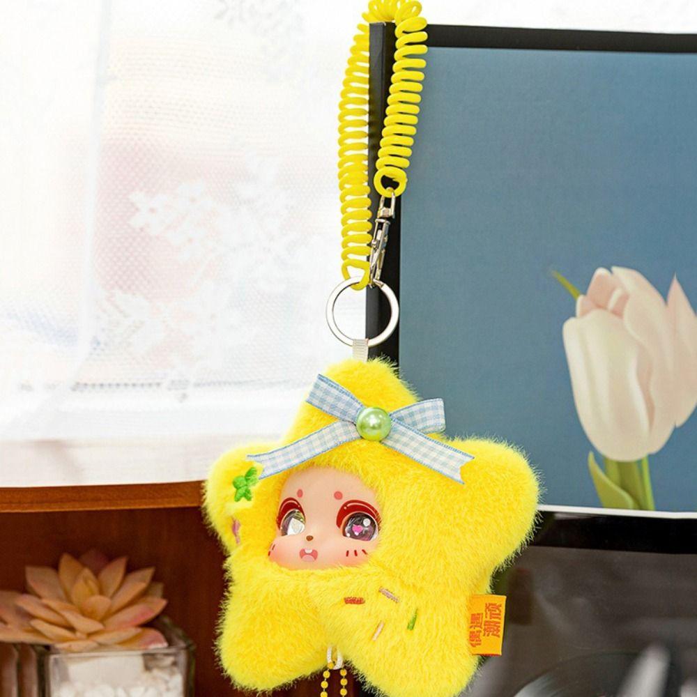 Cartoon Design Lucky Star Plush Keyring Big Eyes Doll Stuffed Plush Toy  Children