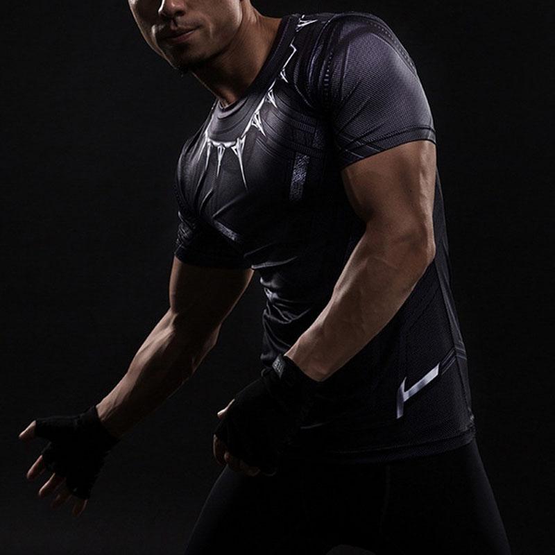 Мужские компрессионные футболки Спортивная одежда супергероев Бодибилдинг Обучение Бег Баскетбольные топы Одежда