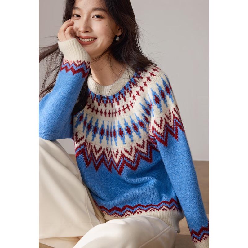 VICTORIA&VERA Жаккардовый свитер с круглым вырезом в стиле Fair Isle