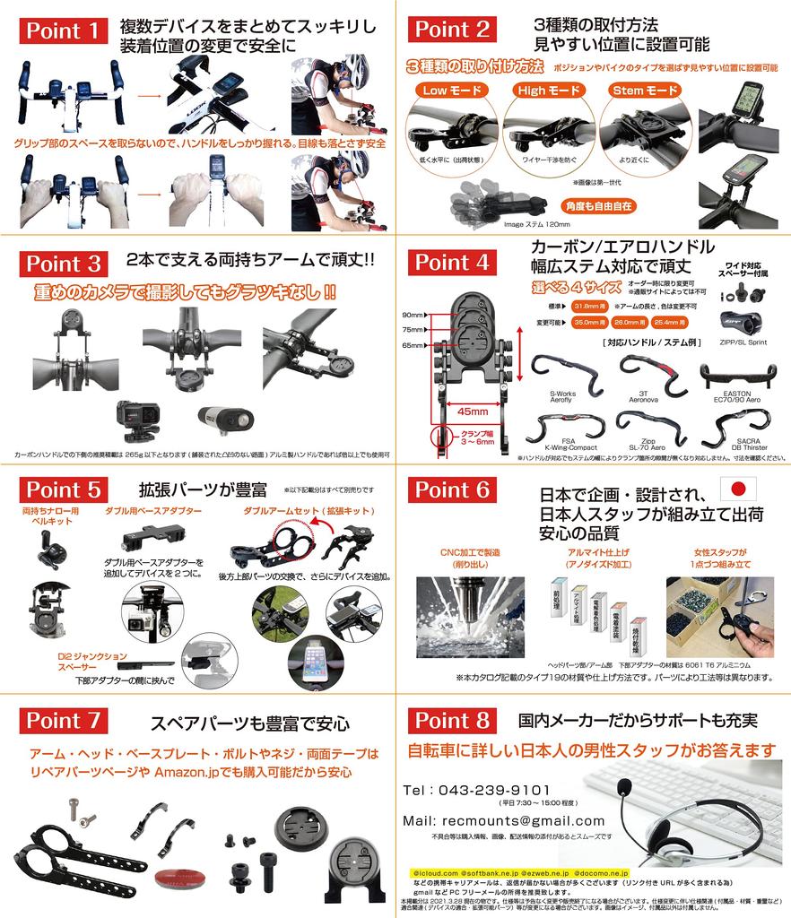 Type 19 Mount for 1 Base Mount for Handlebar Clamp Diameter [LEC-Mount] "Third Generation" Garmin/Lezyne (Type Only) [N19-LEZ] 31.8mm (Standard Size)