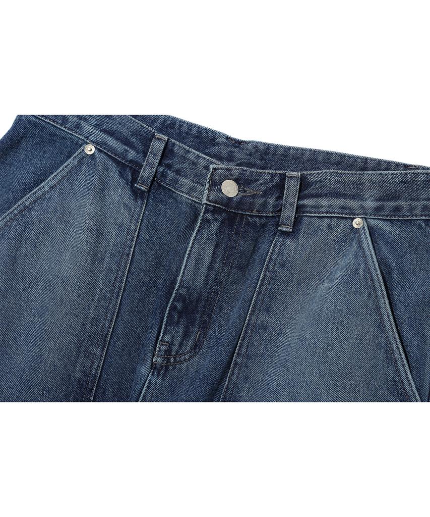 CPGN STUDIO Layered Wide Denim Pants Indigo Blue