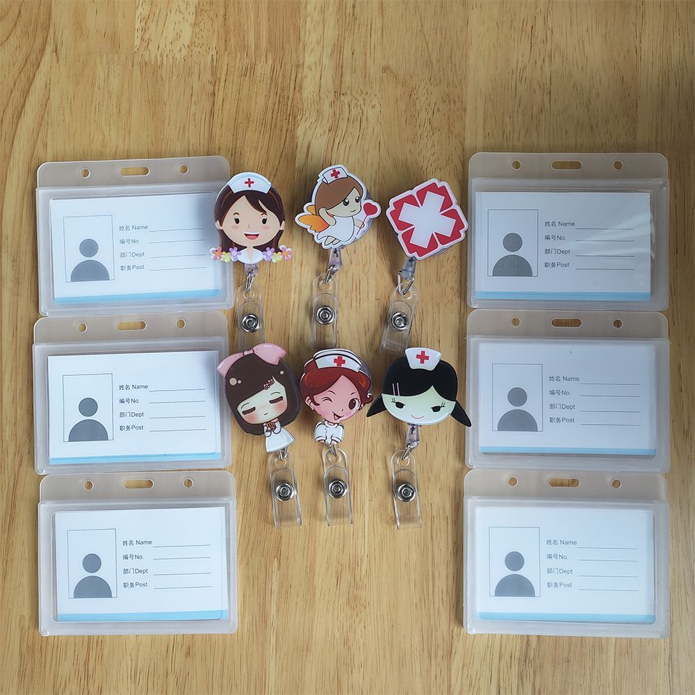 Канцелярские товары для офиса Держатель для ID-карты Медсестра Врач Горизонтальный держатель для карт Выдвижной бейдж-катушка