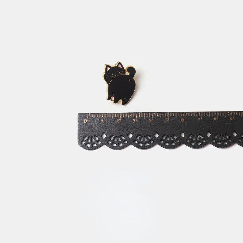 Kawaii мультфильм кот металлические броши влюбленные пара черный кот белый кот мини-значки детская одежда для взрослых украшения булавки
