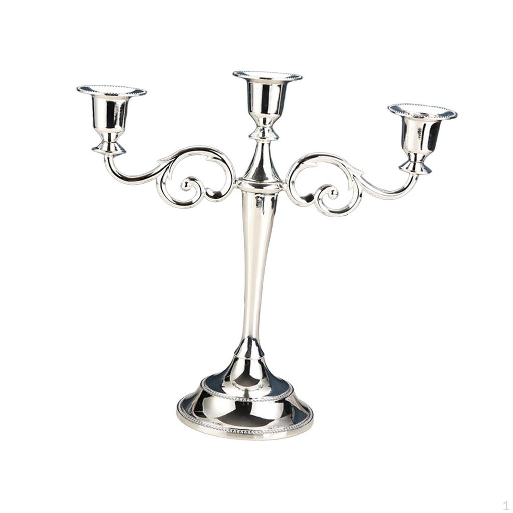3 Arm Candelabra Candle Holder Candles Stand Candlestick for Anniversary Valentine