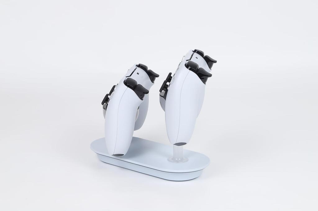 EGGSLINER GAMES PS5 Controller Charging Simultaneous Charge for Two DualSense Fast LED Indicator PlayStation 5 White Stand, Controllers, Compatible,