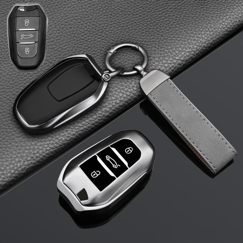Gray Tpu Car Key Case Remote Cover For Peugeot 208 308 T9 508 2008 For Citroen C4 For Opel Corsa Crossland X Auto Accessories