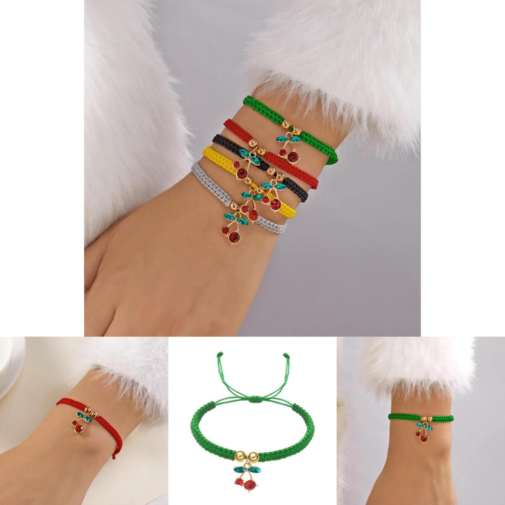 Handcrafted Woven Friendship Bracelet With Fruit Design For Teens And Casual Wear