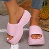 Women's Casual Solid Color Eva Platform Slippers Summer Beach Thick Sole Slides Woman Indoor Outdoor Comfy Slip On Wedge Sandals