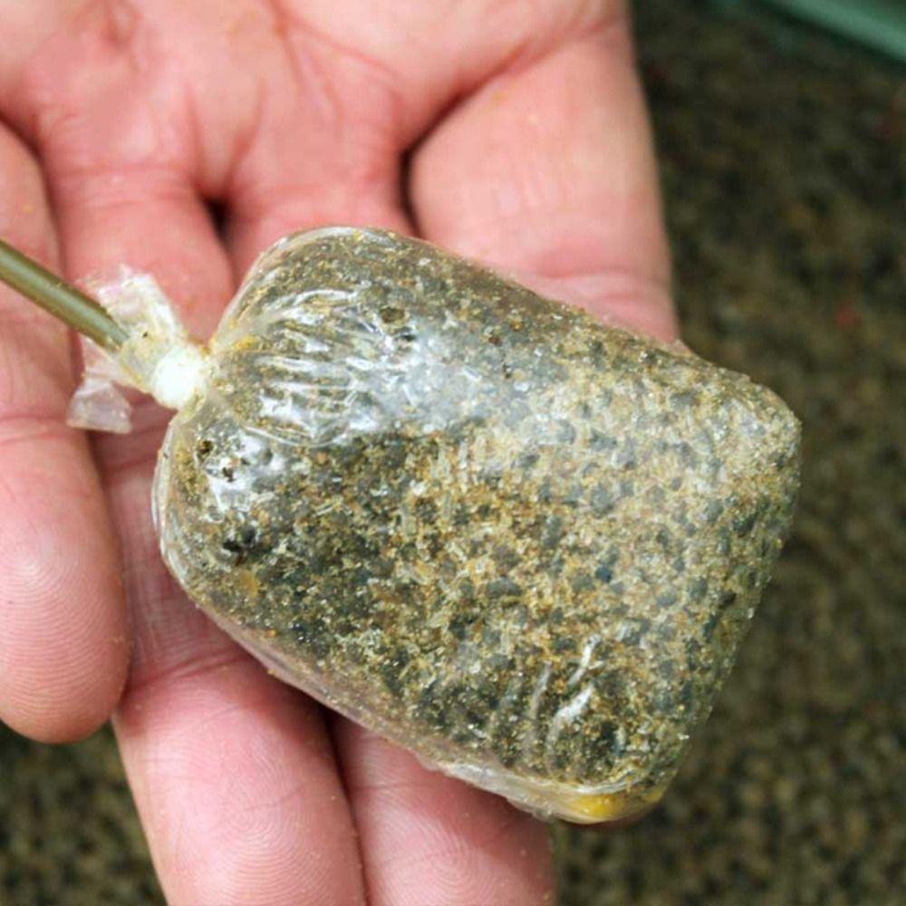 100PCS Embosssed Film Carp Fishing Bait Bag Transparent PVA Lure Mesh Water Soluble Sack  Outdoor