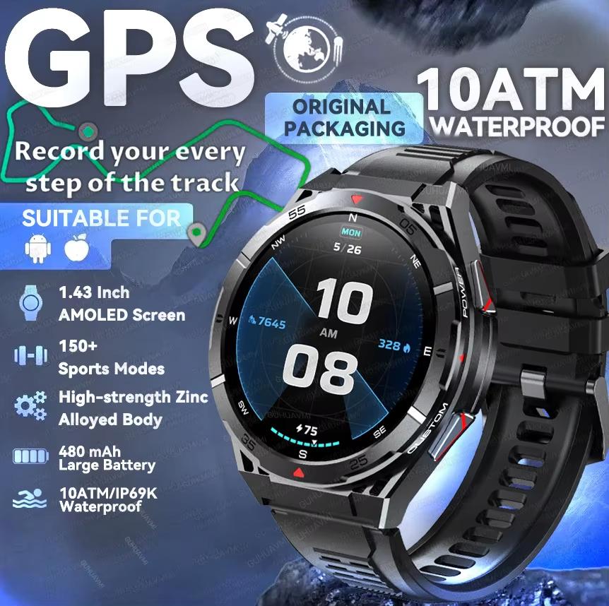 2025 Новые Оригинальные GPS Смарт-часы Ультра 466*466 HD AMOLED Дисплей Спорт Компас BT Звонок IP69 Водонепроницаемый Смарт-браслет Для HUAWEI