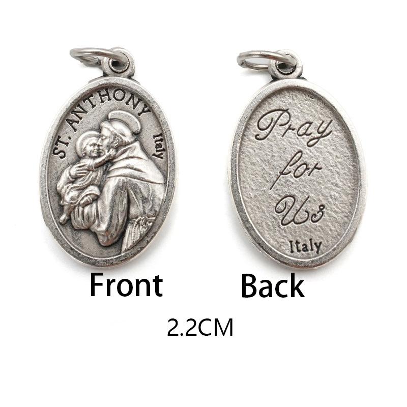 Двусторонние металлические подвески, ожерелья, браслеты, аксессуары своими руками, большая овальная святая медаль, кулон для любой цепи или ожерелья, христианские украшения