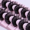 10 пар русских полосатых ресниц DD Curl Lashes 3D ресницы многоразовые пушистые накладные ресницы русские наращивания