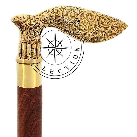 Handle Victorian Design Vintage Wooden Walking Cane Stick For Men