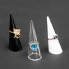 2PCS Transparent Acrylic Triangular Cone Ring Display Jewelry Storage Plastic Ring Display Stand