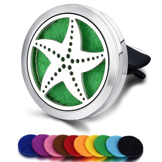 Многоразовый автомобильный освежитель воздуха, запах, диффузор для духов, клипса, автовентилятор, эфирное масло, медальон из нержавеющей стали, интерьер