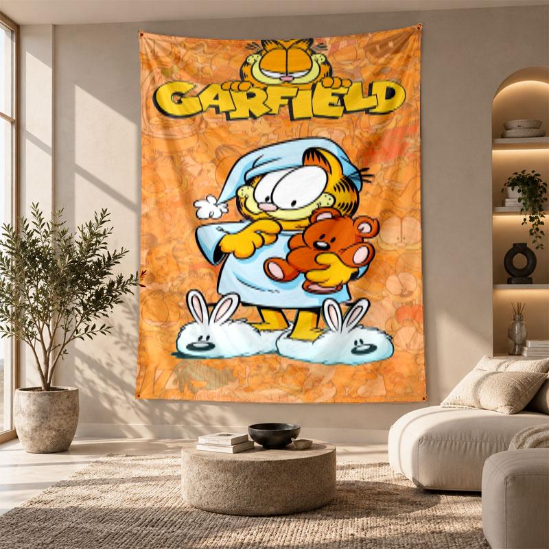 Decorative Tapestry,Garfield Printed Wall Art, Lightweight Wall Hanging For Bedroom Background