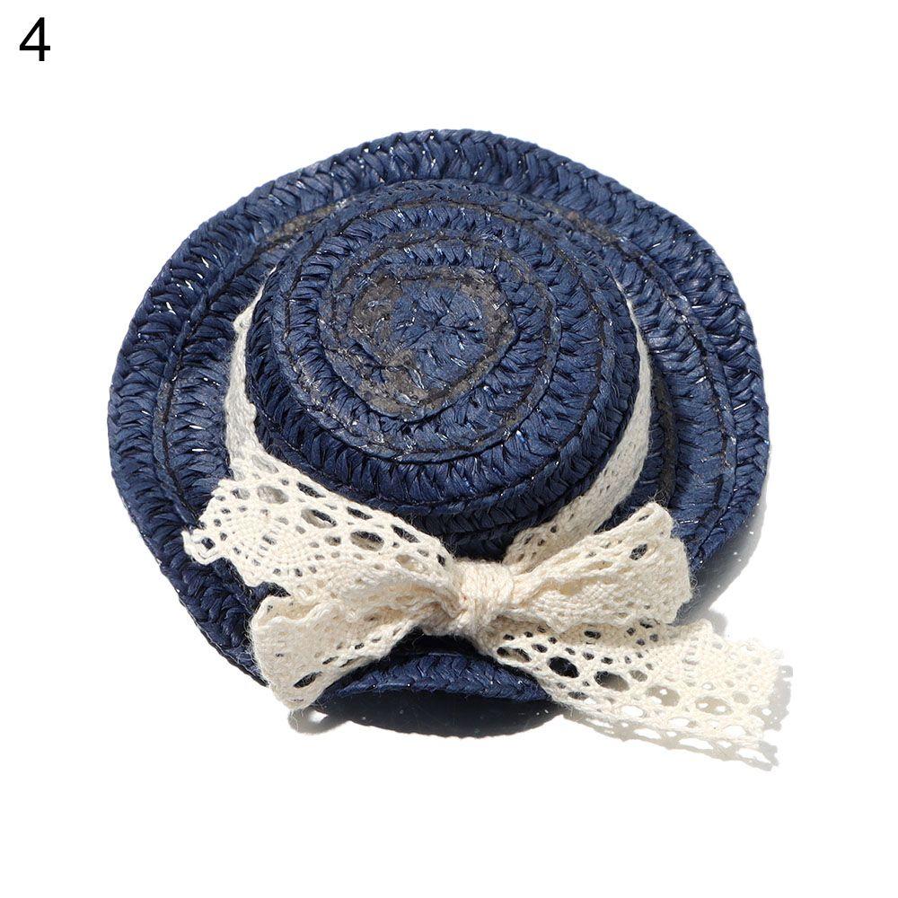 Миниатюрный кружевной бант, мини-кукольная шляпа, аксессуары, украшение для кукольного дома, соломенная шляпа, плетеные вручную шляпы