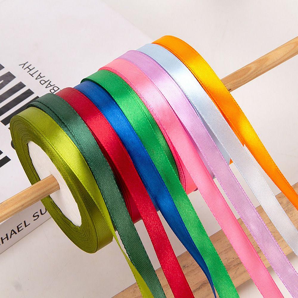 25 ярдов/рулон Атласная Лента Инструмент для DIY Ленты для Бантов Прочная Рулонная Ткань Декор для Торта/Подарочной Коробки