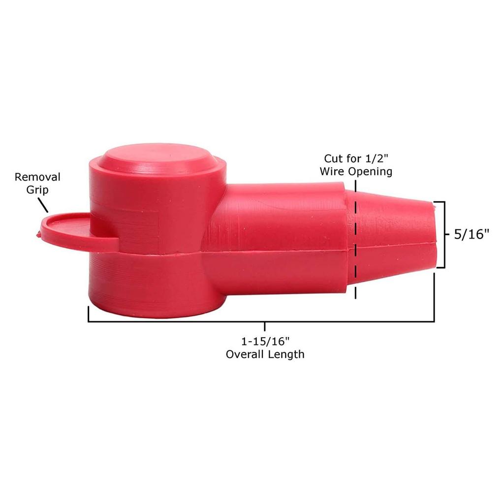 Terminal Covers Terminal Protector Cover Flexible Positive Negative Red and Black Terminal Protector Shell for Marine