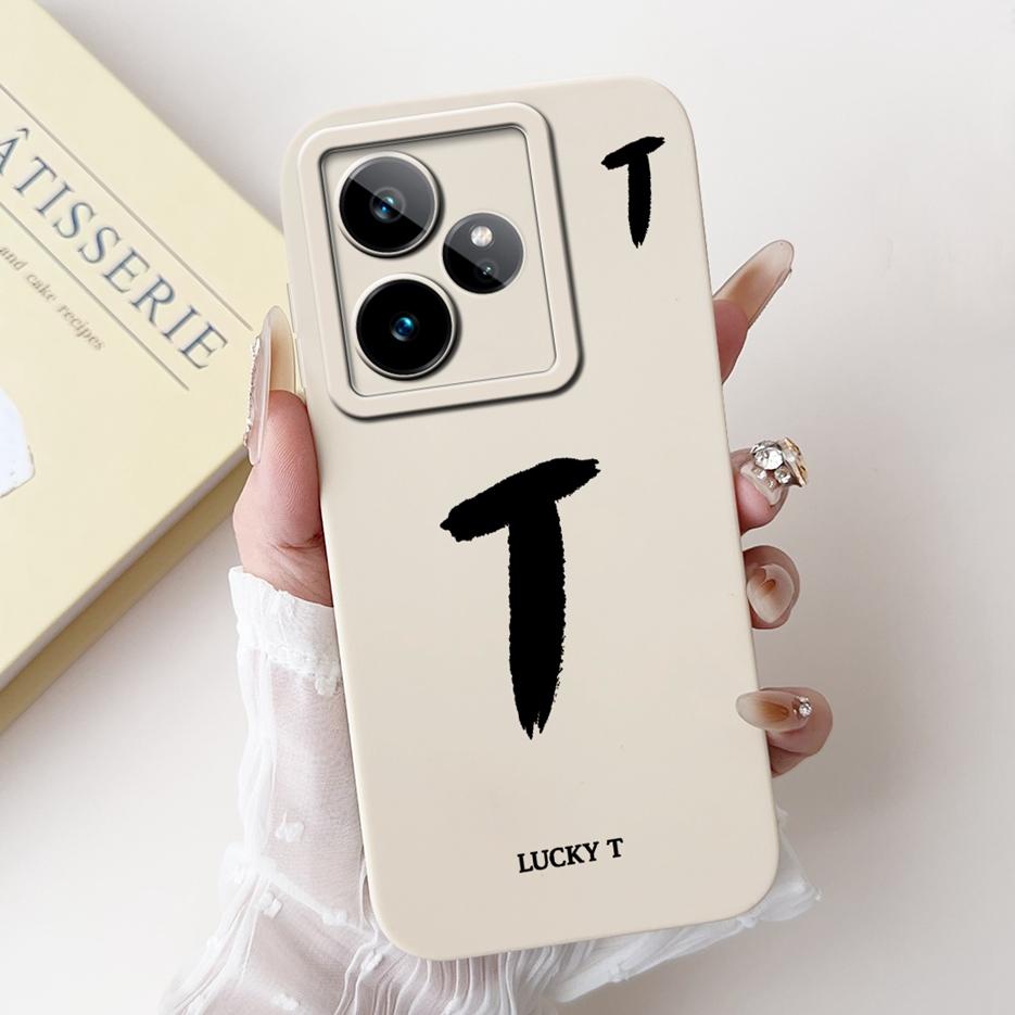 Чехол для Realme GT7 5G RMX5061 Милый Чехол с Счастливыми Буквами Мягкий ТПУ Матовый Чехол для Телефона Для Realme GT 7 Pro GT7 T 7T GT7T Fundas Coque