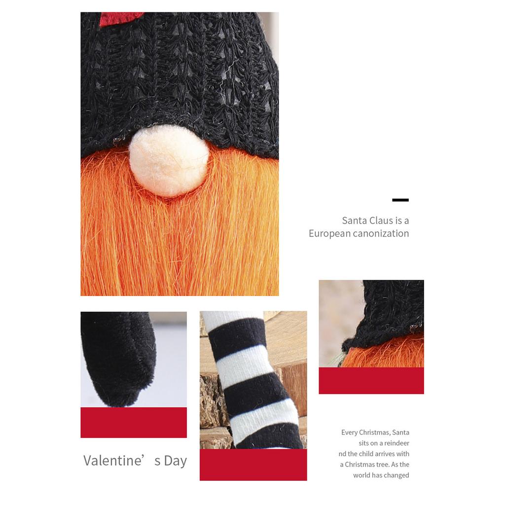 Halloween Decoration Long Legs Faceless Doll Black Witch Cloak Hat