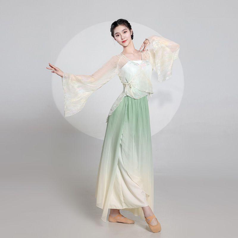 Китайский классический танцевальный марлевой костюм в этническом стиле, элегантный костюм феи для выступлений