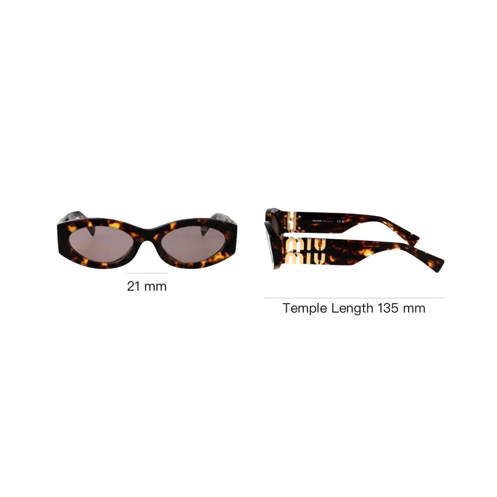 MIU MIU Солнцезащитные очки Glimpse Черепаховый Женские Очки Коричневый 0MU-11WS-14L20I