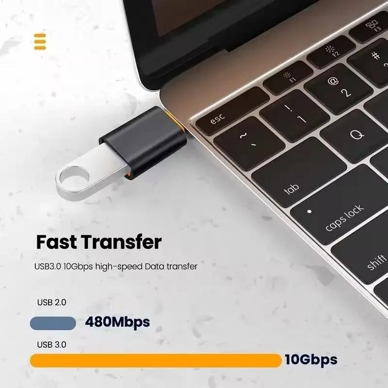 USB A to USB C Female OTG Adapter 6A Fast Charging USB 3.0 High Speed Data Transfer Universal for Laptop Samsung Xiaomi OnePlus