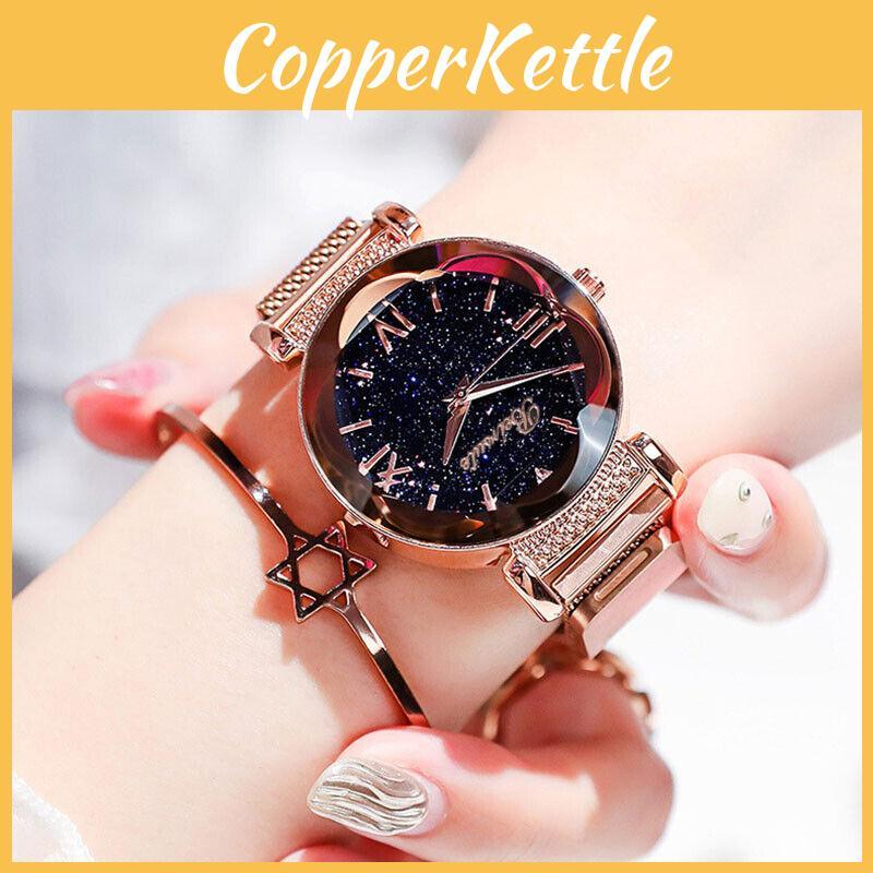 Fashionable Womens Bracelet Watch With Timeless Starry Sky Design And Alloy Case